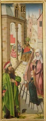 La Présentation de la Vierge, panneau gauche du triptyque, fin du 15e-début du 16e siècle